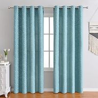 Blackout Curtain Drapes Farmhouse Grommet/Eyelet Curtain Panels For Living Room Bedroom Sliding Door Curtains Kitchen Balcony Window Treatments Thermal Insulated miniinthebox - thumbnail