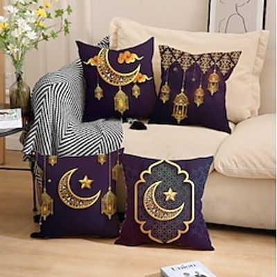 Ramadan Landscape Pattern Green 1PC Throw Pillow Covers Multiple Size Coastal Outdoor Decorative Pillows Soft Velvet Cushion Cases for Couch Sofa Bed Home Decor Lightinthebox