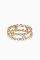 Salasil Double Ring with Diamonds in 18kt Yellow Gold Salasil Double Ring with Diamonds in 18kt Yellow Gold