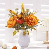 Autumn And Winter Bedroom Decoration Diy Flower Decoration For Home And Desktop Artificial Peony Flower Simulation Apple Bouquet Wedding Party Bouquet miniinthebox - thumbnail