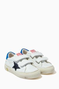 May School Stripe Laminated Star Sneakers in Leather Upper