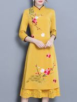 Chinese Style Floral Embroidered Dresses