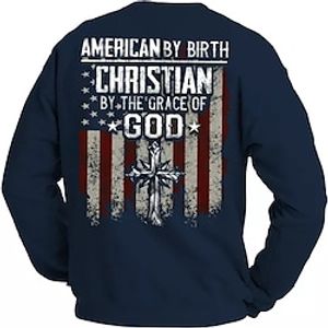 Men's T shirt Tee Templar Cross Graphic Prints National Flag Crew Neck Black Navy Blue 3D Print Outdoor Street Long Sleeve Print Clothing Apparel Basic Sports Designer Casual Lightinthebox