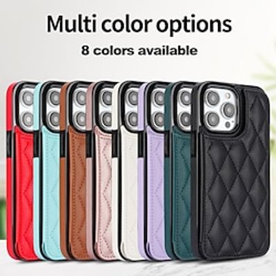 Phone Case For iPhone 15 Pro Max Plus iPhone 14 13 12 11 Pro Max Mini SE X XR XS Max 8 7 Plus Back Cover with Stand Holder Magnetic Card Slot TPU PU Leather Lightinthebox