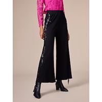 Cotton Black Tassel Wide Leg Maxi Pants - thumbnail