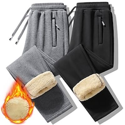 Men's Sherpa Fleece Pants Sweatpants Joggers Pocket Plain Comfort Breathable Outdoor Daily Going out Fashion Casual Black Black Straight Leg Lightinthebox Men's Sherpa Fleece Pants Sweatpants Joggers Pocket Plain Comfort Breathable Outdoor Daily Going out Fashion Casual Black Black Straight Leg Lightinthebox