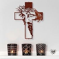 1pc Metal Cross Sign Wall Silhouette, Christmas Wall Hanging Art Decor, Christmas Decorative Wall Art Decorations Lightinthebox - thumbnail