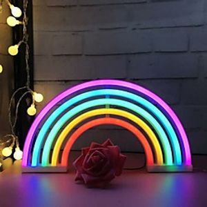 Rainbow Neon Light Wall Lamp LED USB Battery Operated Marquee Signs Lighting for Girls Kids Room Wedding Birthday Party Decor Lightinthebox