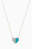 Deep Space Diamond Necklace with Turquoise in 14kt Rose Gold - thumbnail