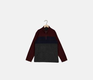 Boys Colorblock Glacier Fleece Half Zip Pullover  Redwood