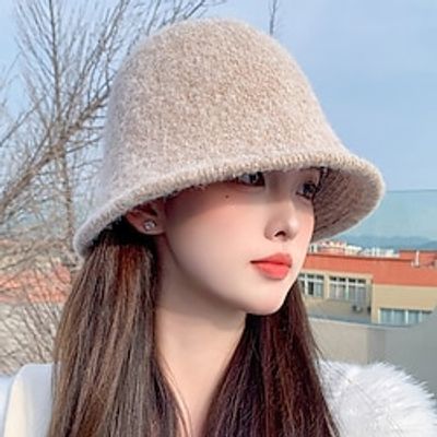 Hats Headwear Polyester Bowler  Cloche Hat Bucket Hat Floppy Hat Casual Holiday Simple Classic With Pure Color Splicing Headpiece Headwear Lightinthebox
