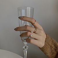 four-piece set ~ japanese light luxury conformal ring female fashion personality niche design exquisite ring simple ring set Lightinthebox - thumbnail