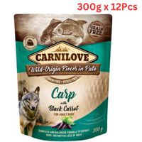 Carnilove Carp With Black Carrot For Adult Dogs (Wet Food Pouches) 12x300g - thumbnail