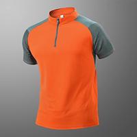 Men's Quarter Zip Polo Golf Shirt Daily Holiday Stand Collar Short Sleeve Fashion Basic Color Block Patchwork Spring Summer Regular Fit Black White Navy Blue Blue Orange Gray Quarter Zip Polo Lightinthebox