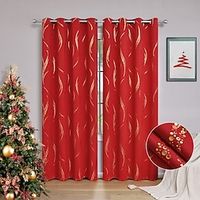 1pcs Modern Light Luxury Gilding Flowing Light Smoke and Rain Full Shading High-precision Perforated Curtains Suitable For Dining Rooms Lightinthebox - thumbnail