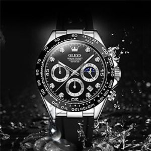 OLEVS Quartz Watch for Men Analog Quartz Oversize Modern Style Waterproof Chronograph Noctilucent Alloy Silicone Creative miniinthebox