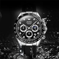 OLEVS Quartz Watch for Men Analog Quartz Oversize Modern Style Waterproof Chronograph Noctilucent Alloy Silicone Creative miniinthebox - thumbnail