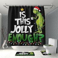 Christmas Shower Curtain for Bathroom Waterproof Decoration with 12 Hooks Weighted Lead Hem Heavy Duty Polyester Shower Curtains Decor Accessories There's a story with the elk miniinthebox - thumbnail