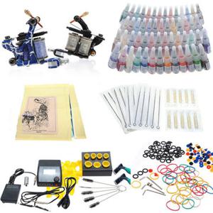 Professional Tattoo Kit 2 Machines 54 Colors Inks 20 Needles