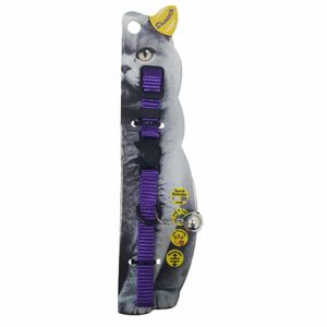 Swooosh Simple & Calm Nylon Pure Safe Cat Collar - Purple