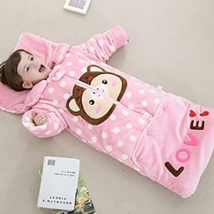 Baby Sleeping Bag for Autumn and Winter, Thickened and Warm for Baby 4, Newborn Children 3, Detachable Sleeves 2, Winter Plush Anti Kick Quilt 5 Years Old Lightinthebox