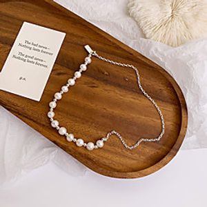 freshwater pearl love necklace female simple design sense temperament clavicle chain niche cold wind pearl chain necklace Lightinthebox