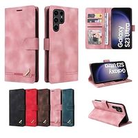 Phone Case For Samsung Galaxy Wallet Case S23 S22 S21 S20 Plus Ultra A14 A34 A54 A73 A53 A33 Note 20 Ultra 10 Plus A71 A12 A72 A32 A52 A13 5G Wallet Full Body Protective Anti-Scratch Solid Colored miniinthebox - thumbnail