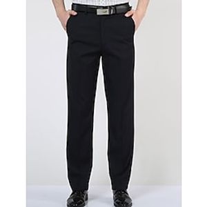 Men's Dress Pants Trousers Suit Pants Pocket Plain Comfort Breathable Outdoor Daily Going out Fashion Casual Black Blue miniinthebox