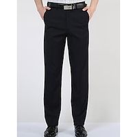 Men's Dress Pants Trousers Suit Pants Pocket Plain Comfort Breathable Outdoor Daily Going out Fashion Casual Black Blue miniinthebox - thumbnail