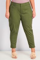 Womens Beyla Brushed Sateen Zipper Pocket Skinny Pants  Olive - thumbnail