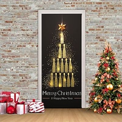 Christmas Decorative Door Sticker 3d Simulation Movable Waterproof Wall Sticker Diy Wallpaper For Bedroom Living Room Lightinthebox