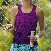 Women's Tennis Shirt Tennis Tank Top Breathable Quick Dry Soft Sleeveless Top Regular Fit Floral Summer Spring Tennis Golf Badminton Lightinthebox - thumbnail
