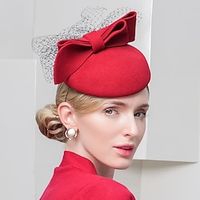 Hats 100% Wool Beret Hat Bucket Hat Casual Fashion With Tulle Headpiece Headwear miniinthebox - thumbnail