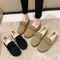 Women's Slip-Ons Plus Size Comfort Shoes Daily Flat Heel Comfort Minimalism Faux Leather Black Green Khaki Lightinthebox - thumbnail