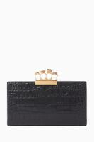 Black Skull Knuckle Flat Clutch - thumbnail