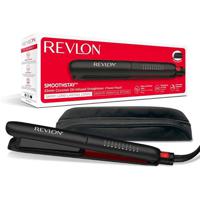 Revlon Smoothstay Coconut Oil-Infused Hair Straightener, 25mm Triple-Coated Ceramic Plates, Floating Plates With Rounded Edges, Customizable Temperature up to 235 C, Travel Pouch Included, Black - RVST 2211