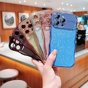 Phone Case For iPhone 15 Pro Max Plus iPhone 14 13 12 11 Pro Max Plus Back Cover Bling Glitter Shiny Shockproof TPU Plating miniinthebox