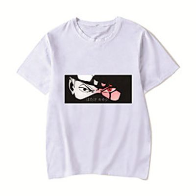 Men's Unisex Tee T shirt Hot Stamping Anime Graphic Prints Plus Size Naruto Print Short Sleeve Casual Tops Cotton Basic Designer Big and Tall White Black Red miniinthebox