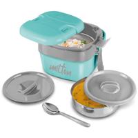 Milton Cubic Small Inner Stainless Steel Lunch Box 800 ml - Aqua Green MT_CUBSM_AQG