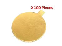 Hotpack Round Cake Board Gold For Single Cake Piece 100 Pieces - CBR12H