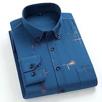 Men's Shirt Dress Shirt Tuxedo Shirts Solid Color Solid Colored Square Neck Button Down Collar Wine Dusty Blue Navy Blue Light Blue Wedding Party Long Sleeve Clothing Apparel Fashion Exaggerated Cool miniinthebox - thumbnail