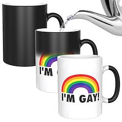 I'm Gay Rainbow Heat Change Mug - Funny Rude Mug - Message Appears As It Heats - Perfect Novelty Gag Gift, Best Funny Gifts And Pride Accessories Lightinthebox