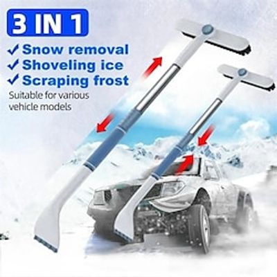 3-in-1 Telescopic Snow Broom Car Glass Deicing Cleaning Tool Ice Scraper Snow Brush Winter Wiper Cleaner Snow Shovel 70-86cm Lightinthebox
