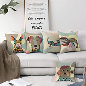Double Side Cushion Cover 5PC Soft Decorative Square Throw Pillow Cover Cushion Case Pillowcase for Bedroom Livingroom Superior Quality Machine Washable Indoor Cushion for Sofa Couch Bed Chair miniinthebox