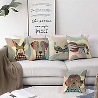 Double Side Cushion Cover 5PC Soft Decorative Square Throw Pillow Cover Cushion Case Pillowcase for Bedroom Livingroom Superior Quality Machine Washable Indoor Cushion for Sofa Couch Bed Chair miniinthebox - thumbnail