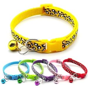 Send 6 Leopard Patterned Dog Collars Collars Plastic Buckles Adjustable Traction Accessories Bells Lightinthebox