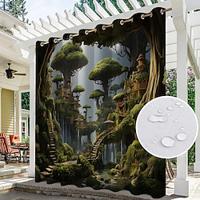 Waterproof Outdoor Curtain Privacy, Outdoor Shades, Sliding Patio Curtain Drapes, Pergola Curtains Grommet Mushroom Forest For Gazebo, Balcony, Porch, Party Lightinthebox