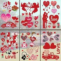 8pcs/set Valentine's Day Static sticker for Valentine's Day window glass painted refrigerator sticker. miniinthebox