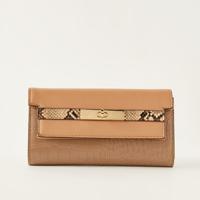 Sasha Textured Flap Wallet with Snap Button Closure
