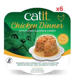 Catit Chicken Dinner, Salmon & Carrot 80 G, 6Pcs